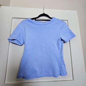 Zara Light Blue & Pink Ribbed Short Sleeve Tees